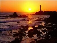 Golden Sunset over Pigeon Point, San Mateo County, California