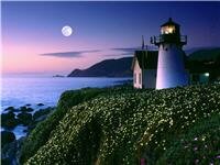 Moon Rise Over Point Montara Lighthouse, California