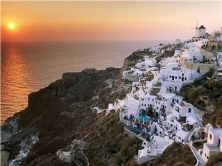 Sunset on the Island of Santorini, Greece