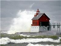 High Tide, Grand Haven Lighthouse, Michigan