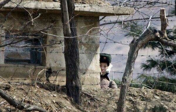 North Korea army woman